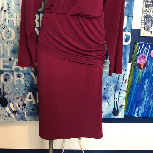 Sexy wrap front flap tummy hiding plus size dress - Picture 3 of 8